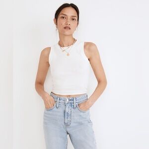 Madewell Supima Rib Cropped Tank  - lighthouse color